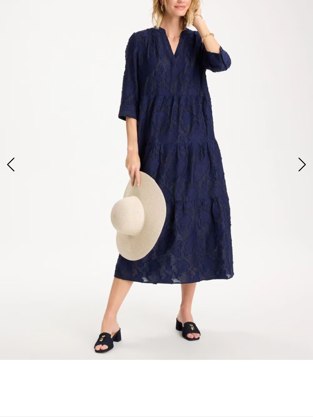 Chico's Navy Lace Maxi Dress with V-Neck - Picture 2 of 6